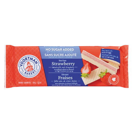 VOORTMAN SUGAR-FREE STRAWBERRY WAFER, 12 X 250 G