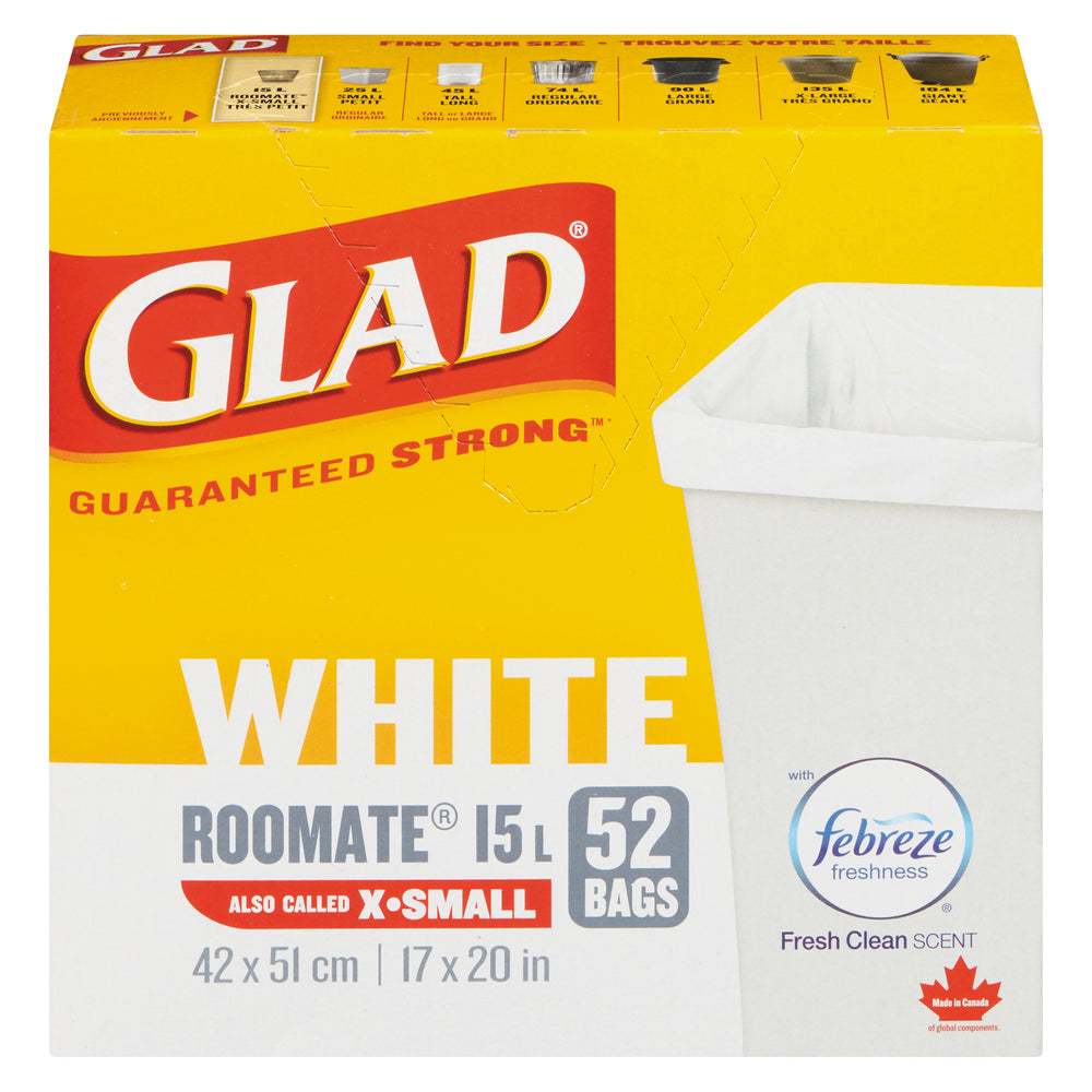 GLAD KITCHEN CATCHERS TRASH BAGS ROOMAT, 12 X 52 UN