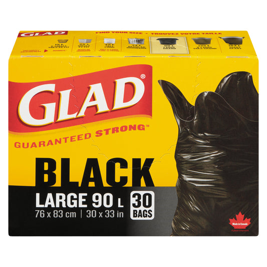GLAD EASY-TIE TRASH BAGS, 8 X 30 UN