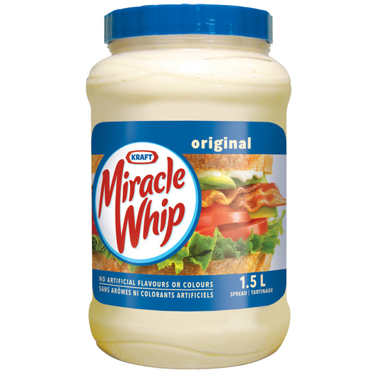 KRAFT MIRACLE WHIP SALAD DRESSING, 6 X 1.5 L