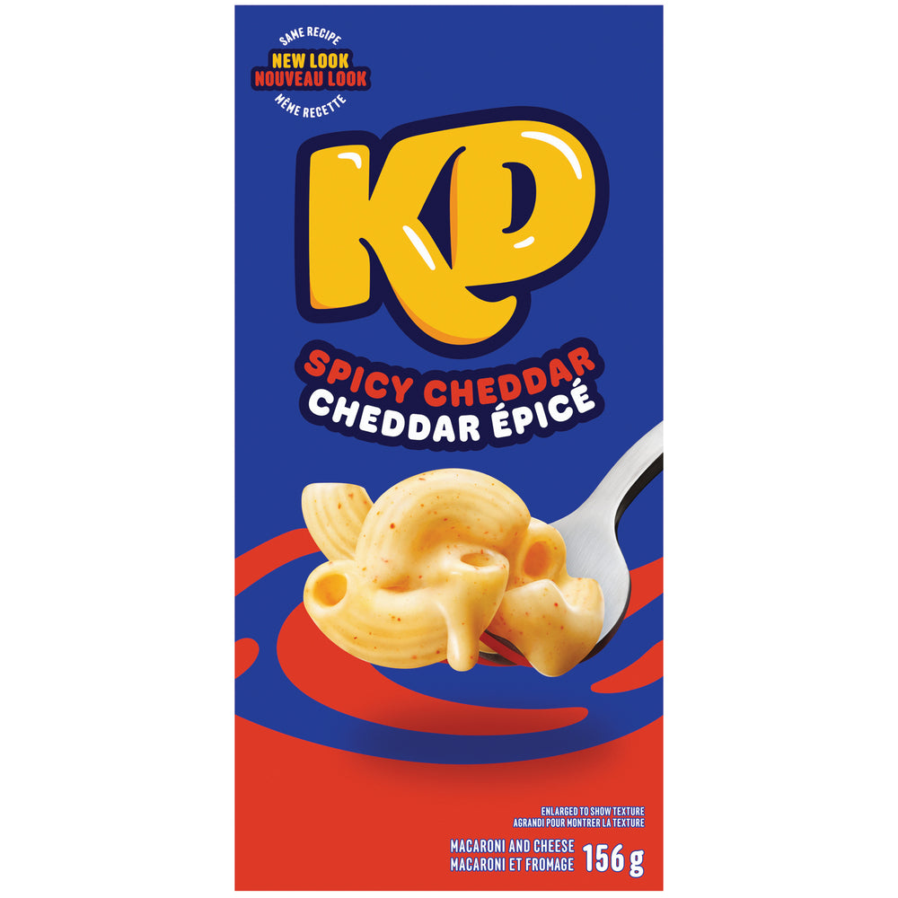 KRAFT DINNER SPICY CHEDDAR MACARONI, 12 X 156 G