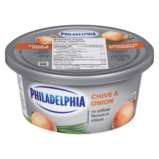 PHILADELPHIA CREAM CHEESE CHIVE ONION, 12 X 227 G