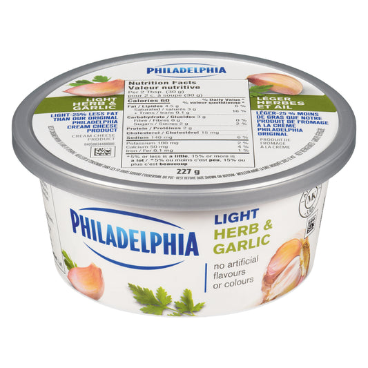 PHILADELPHIA CREAM CHEESE GARLIC HERB, 12 X 227 G