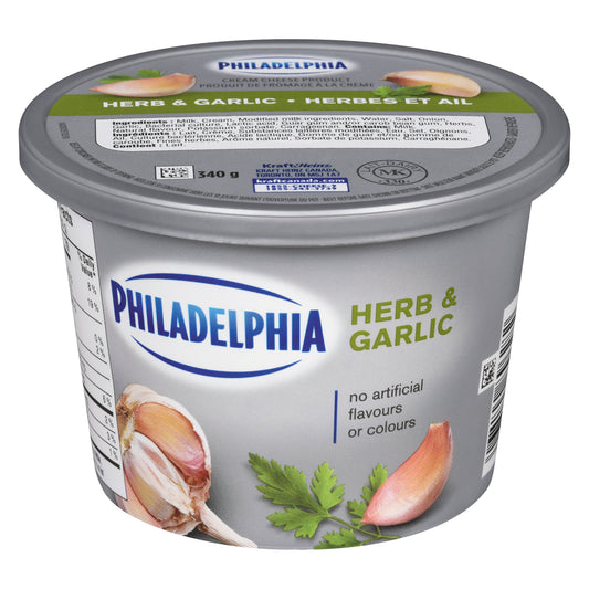 PHILADELPHIA CREAM CHEESE GARLIC HERB, 6 X 340 G