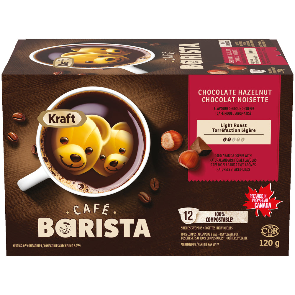 KRAFT CAFE BARISTA SINGLE SERVE POD CHOCOLATE HAZELNUT, 6 X 120 G