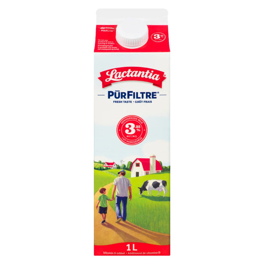 LACTANTIA PUR FILTRE MILK 3.25%, 16 X 1 L