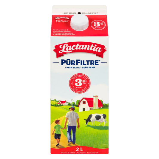 LACTANTIA PUR FILTRE MILK 3.25%, 9 X 2 L