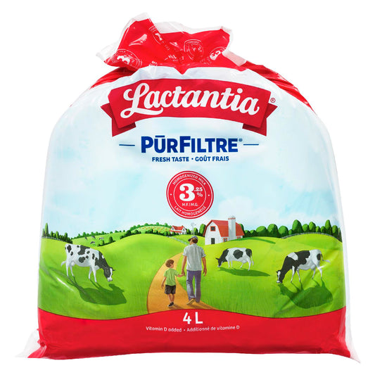 LACTANTIA PUR FILTRE MILK 3.25%, 4 X 4 L