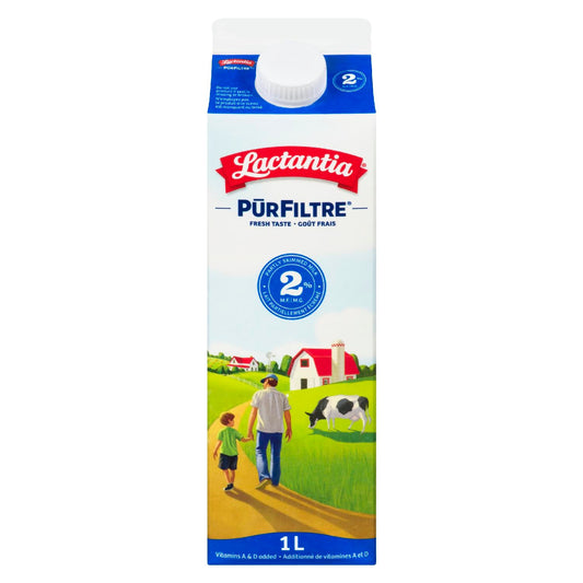 LACTANTIA PUR FILTRE MILK 2%, 16 X 1 L