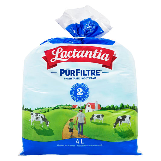 LACTANTIA PUR FILTRE MILK 2%, 4 X 4 L
