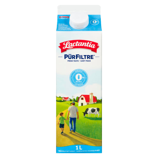 LACTANTIA PUR FILTRE MILK FAT FREE SKIM, 16 X 1 L
