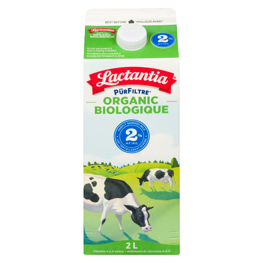 LACTANTIA PUR FILTRE MILK ORGANIC 2%, 9 X 2 L