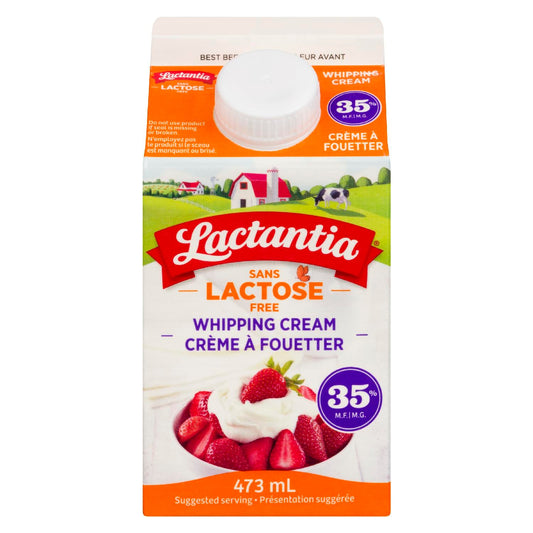 LACTANTIA CREAM WHIPPING 35%, 28 X LACTOSE FREE 473 ML