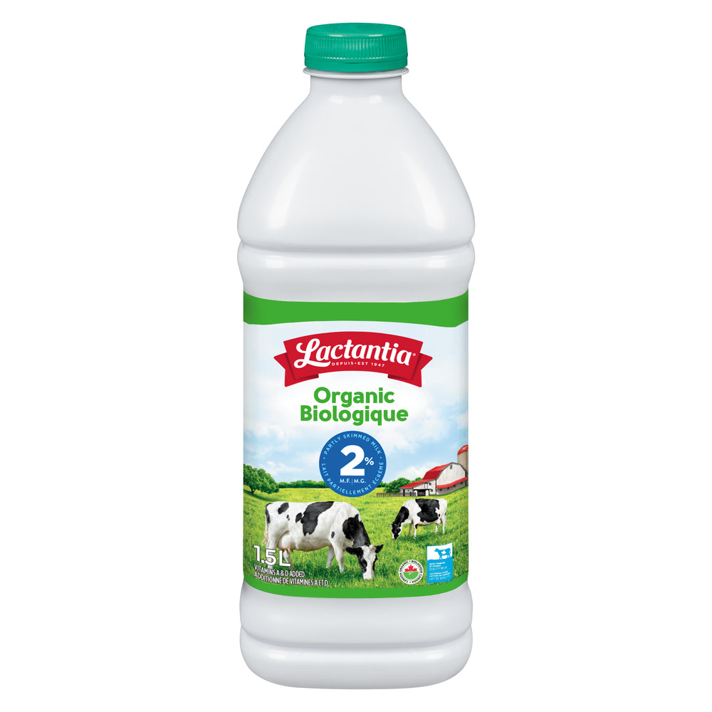 LACTANTIA 2% ORGANIC PURE MILK PLASTIC, 6 X 1.5 L