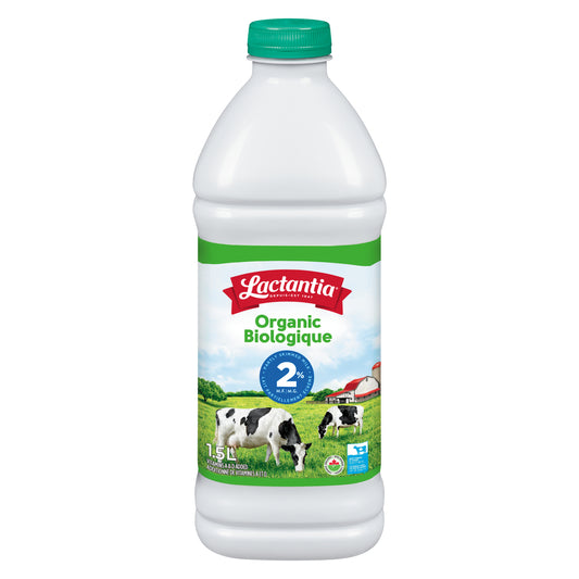 LACTANTIA 2% ORGANIC PURE MILK PLASTIC, 6 X 1.5 L