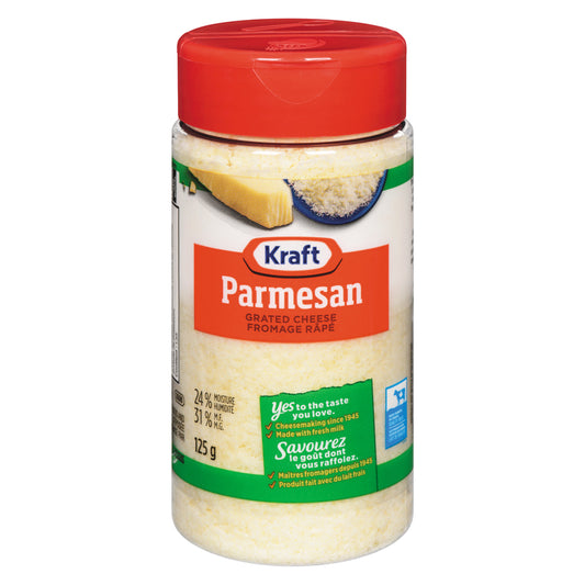KRAFT GRATED PARMESAN CHEESE, 24 X 125 G