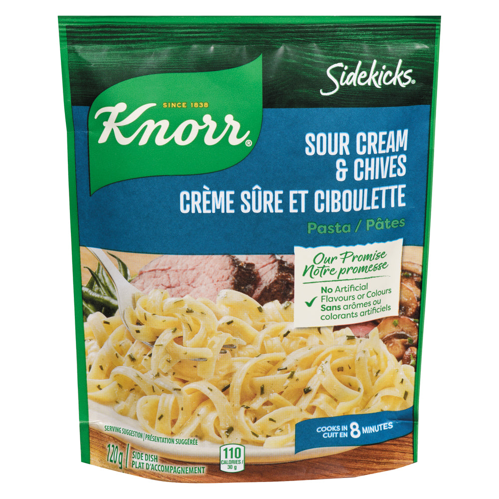 KNORR SIDEKICKS PASTA SOUR CREAM AND CHIVES, 8 X 120 G