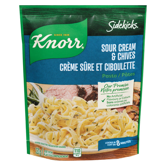 KNORR SIDEKICKS PASTA SOUR CREAM AND CHIVES, 8 X 120 G
