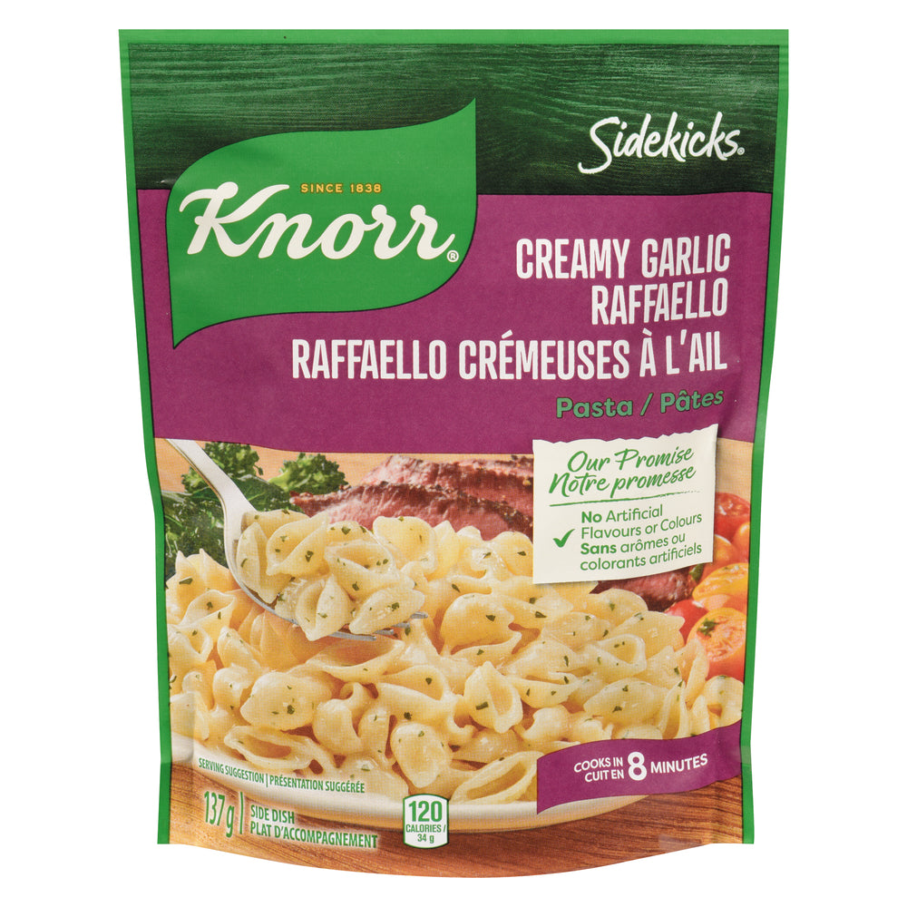KNORR SIDEKICKS PASTA RAFFAELLO GARLIC, 8 X 137 G