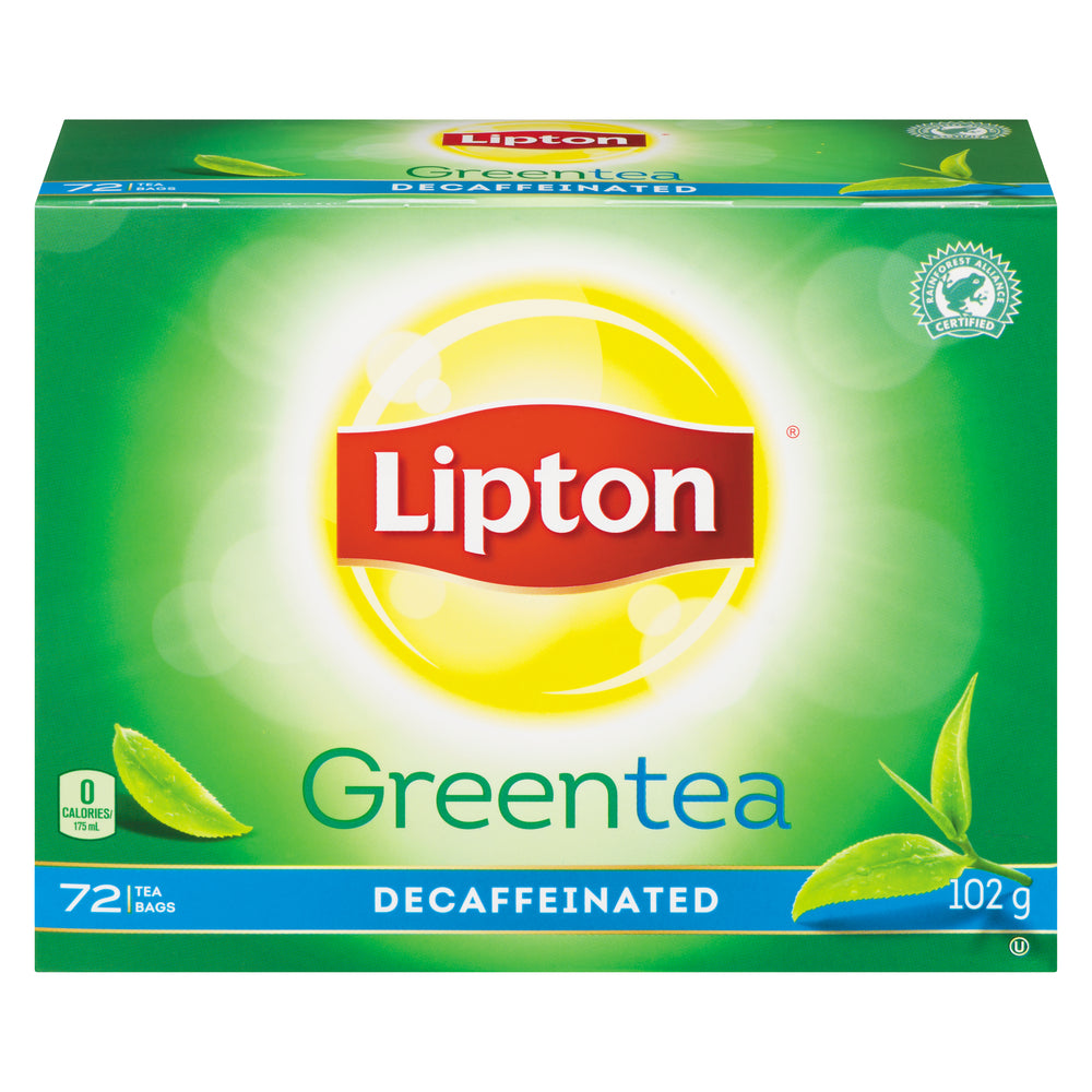 LIPTON DECAFFEINATED GREEN TEA 72S, 6 X 72 UN