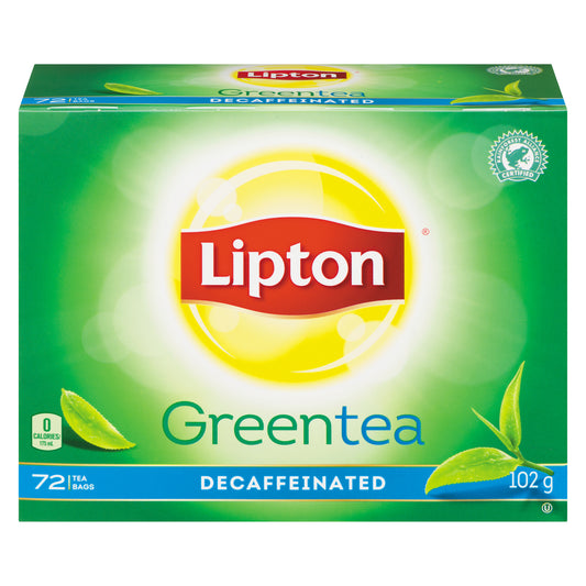 LIPTON DECAFFEINATED GREEN TEA 72S, 6 X 72 UN