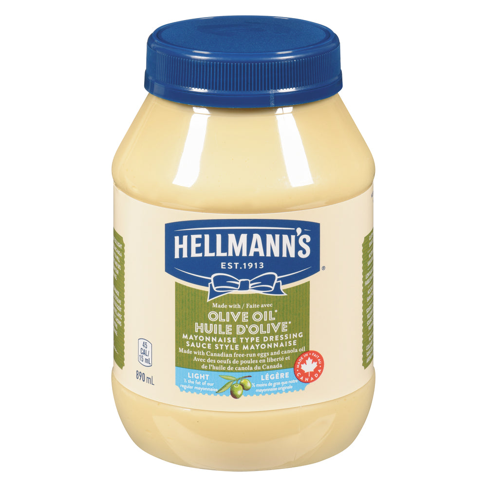 HELLMANN'S MAYONNAISE WITH OLIVE OIL LIGHT, 10 X 890 ML