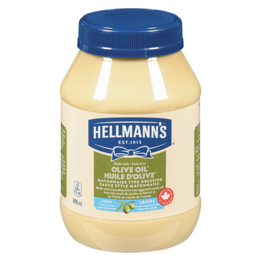 HELLMANN'S MAYONNAISE WITH OLIVE OIL LIGHT, 10 X 890 ML