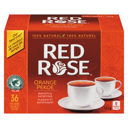REDROSE ORANGE PEKOE TEA BAGS, 12 X 36 UN