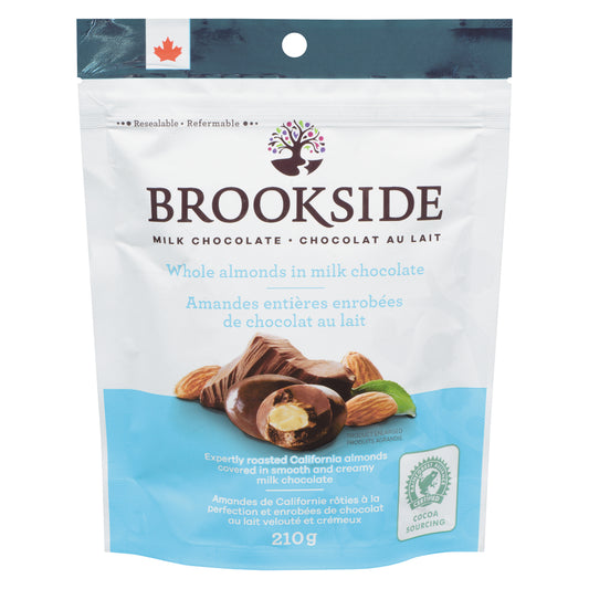 BROOKSIDE MILK CHOCOLATE COVERED ALMONDS, 12 X 210 G