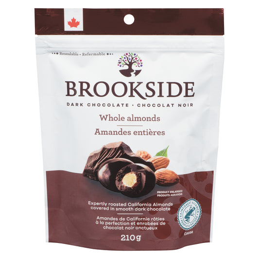 BROOKSIDE DARK CHOCOLATE COVERED ALMONDS, 12 X 210 G