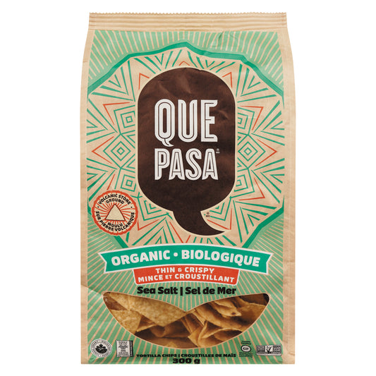 QUEPASA SEA SALT FLAVORED ORGANIC TORTILLA CHIPS GLUTEN-FREE, 12 X 300 G