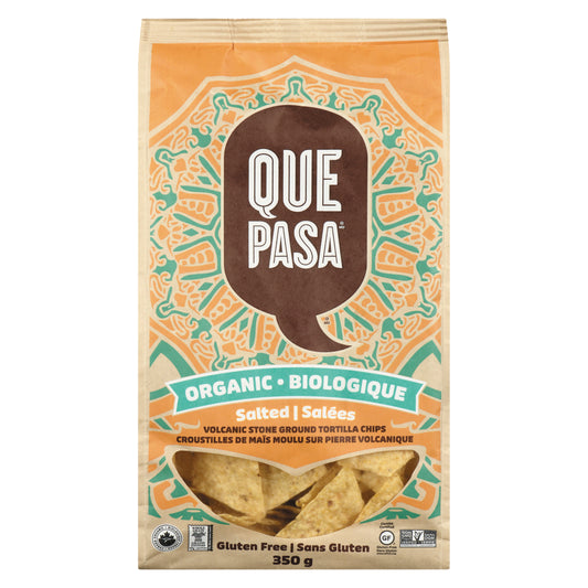 QUEPASA SALTED TORTILLA CHIPS, 12 X 350 G