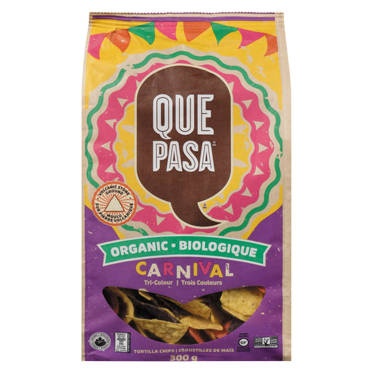 QUEPASA CARNIVAL TORTILLA CHIPS GLUTEN-FREE, 12 X 300 G
