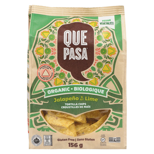 QUEPASA JALAPENO LIME TORTILLA CHIPS, 12 X 156 G