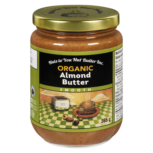 NUTS TO YOU ORGANIC ALMOND BUTTER, 12 X 365 G