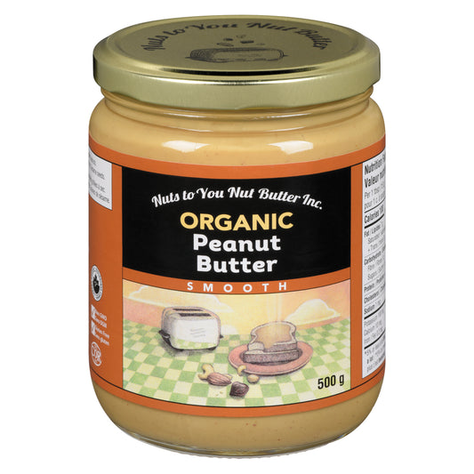 NUTS TO YOU ORGANIC CREAMY PEANUT BUTTER, 12 X 500 G