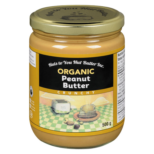 NUTS TO YOU ORGANIC CRUNCHY PEANUT BUTTER, 12 X 500 G