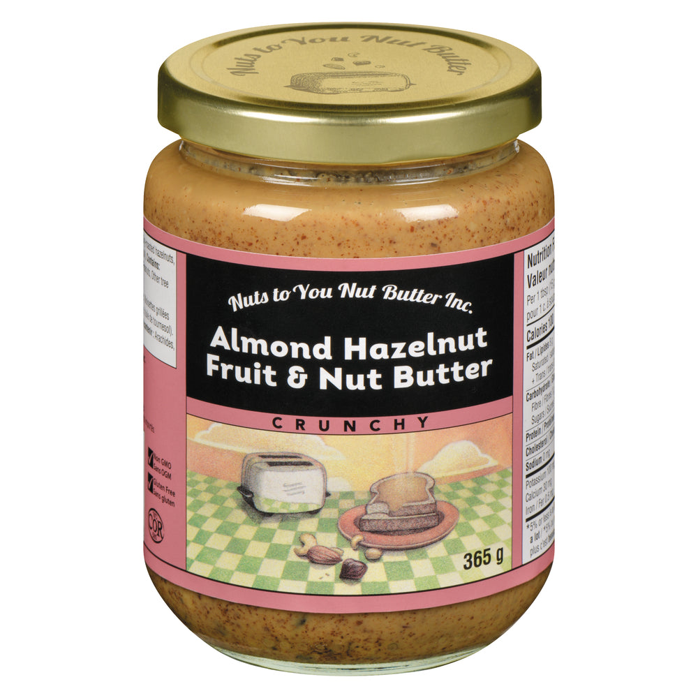 NUTS TO YOU BUTTER ALMOND HAZELNUT & FRUIT, 6 X 365 G