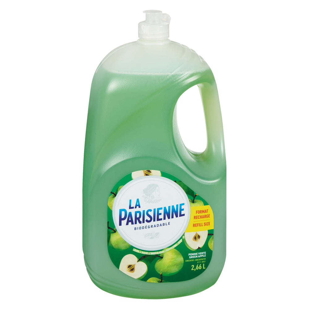 LAPARISN LIQUID DISH SOAP GREEN APPLE, 6 X 2.66 L
