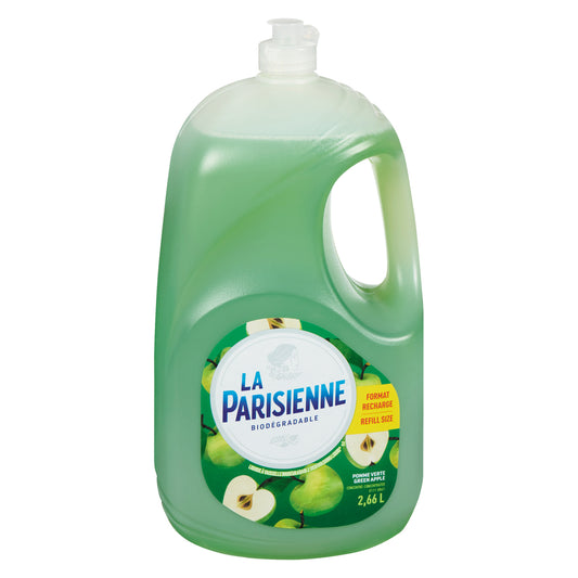LAPARISN LIQUID DISH SOAP GREEN APPLE, 6 X 2.66 L