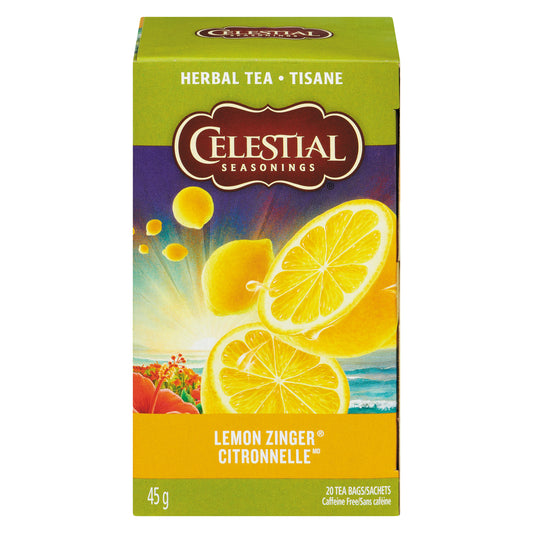CELESTIAL LEMON ZINGER HERBAL TEA BAG, 12 X 20 UN