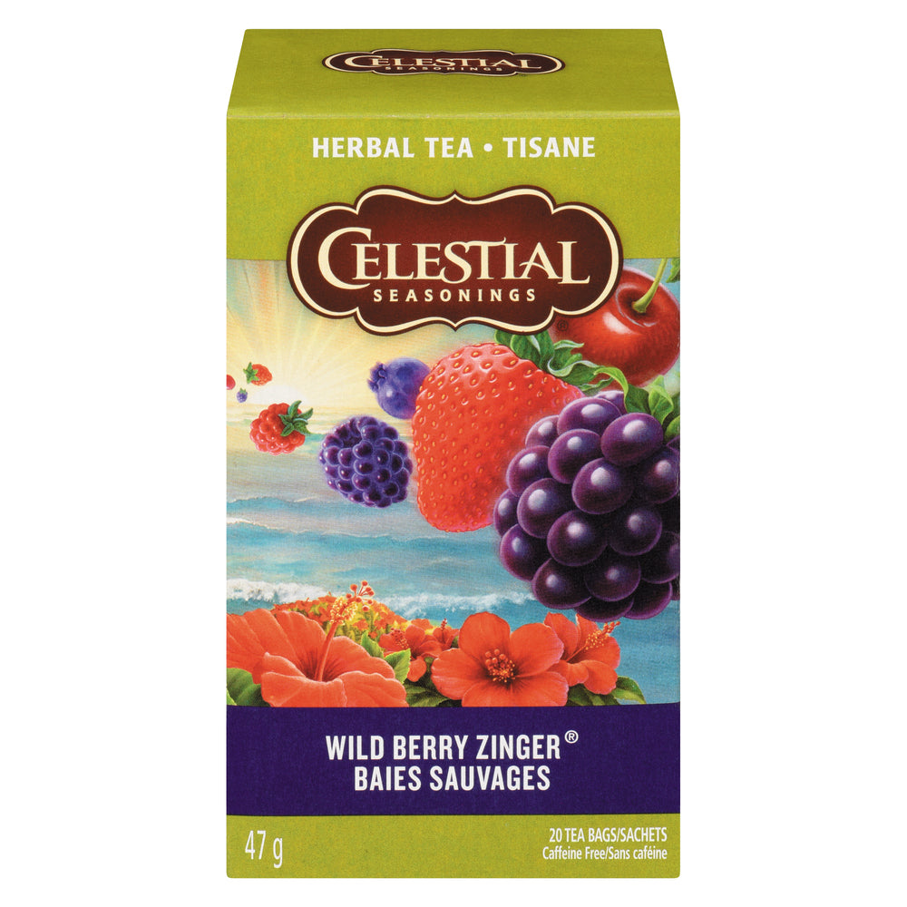 CELESTIAL WILD BERRY HERBAL TEA BAG, 6 X 20 UN