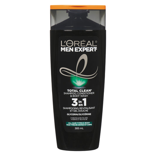 L'OREAL 3-IN-1 TOTAL CLEAN FOR MEN, 6 X 385 ML