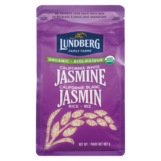 LUNDBERG ORGANIC WHITE JASMINE RICE, 6 X 907 G