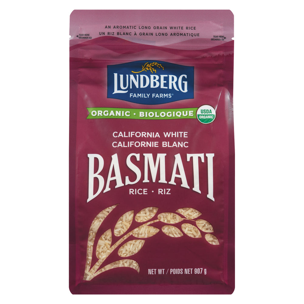 LUNDBERG ORGANIC WHITE BASMATI RICE, 6 X 907 G