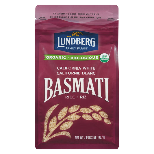 LUNDBERG ORGANIC WHITE BASMATI RICE, 6 X 907 G