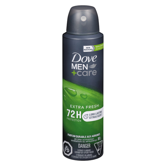 DOVE MEN+CARE EXTRA FRESH DEODORANT SPRAY, 3 X 107 G