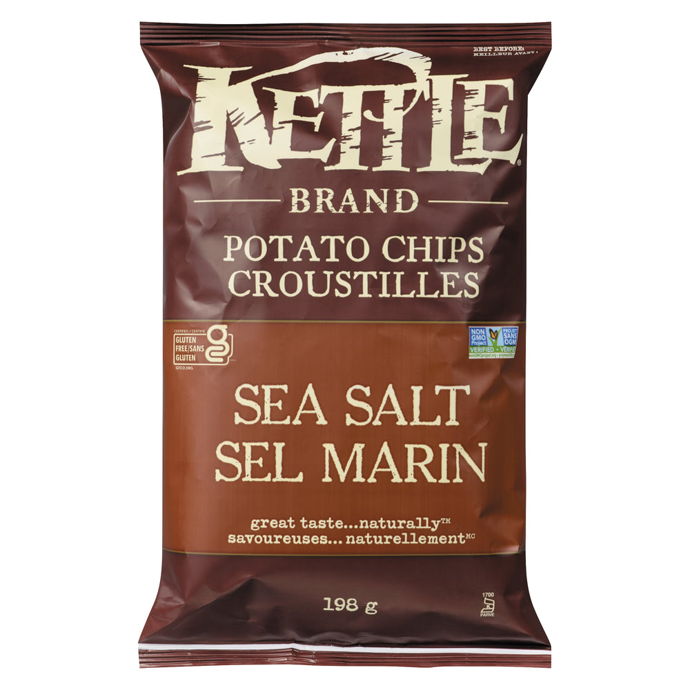 KETTLE SEA SALT CRISPS, 12 X 198 G