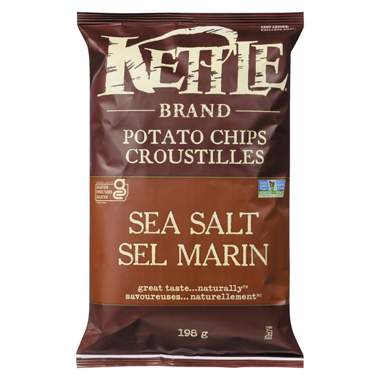 KETTLE SEA SALT CRISPS, 12 X 198 G