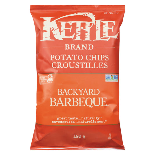 KETTLE BBQ BACKYARD CRISPS, 12 X 198 G